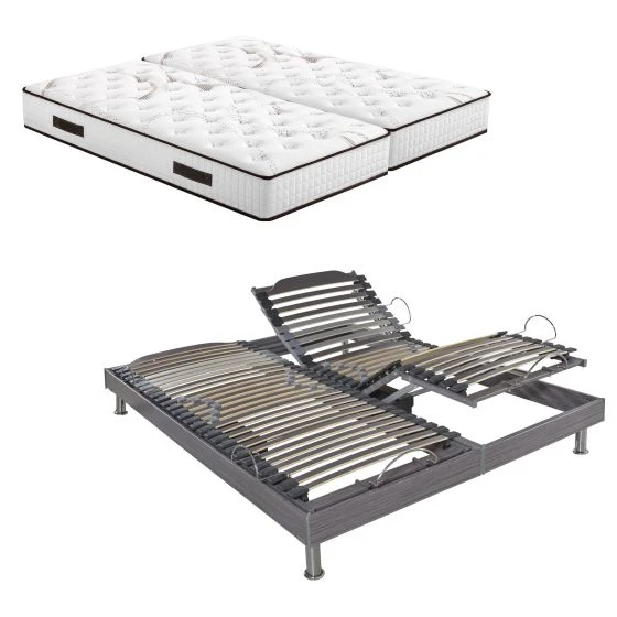 Lit relaxation électrique S62 + matelas Myriade 90+90x200