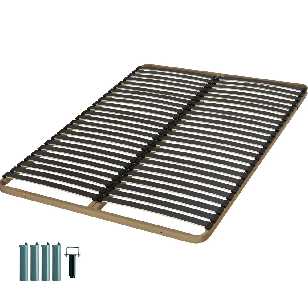 Sommier + jeu de pieds 140x190 Theta 2x24 lattes
