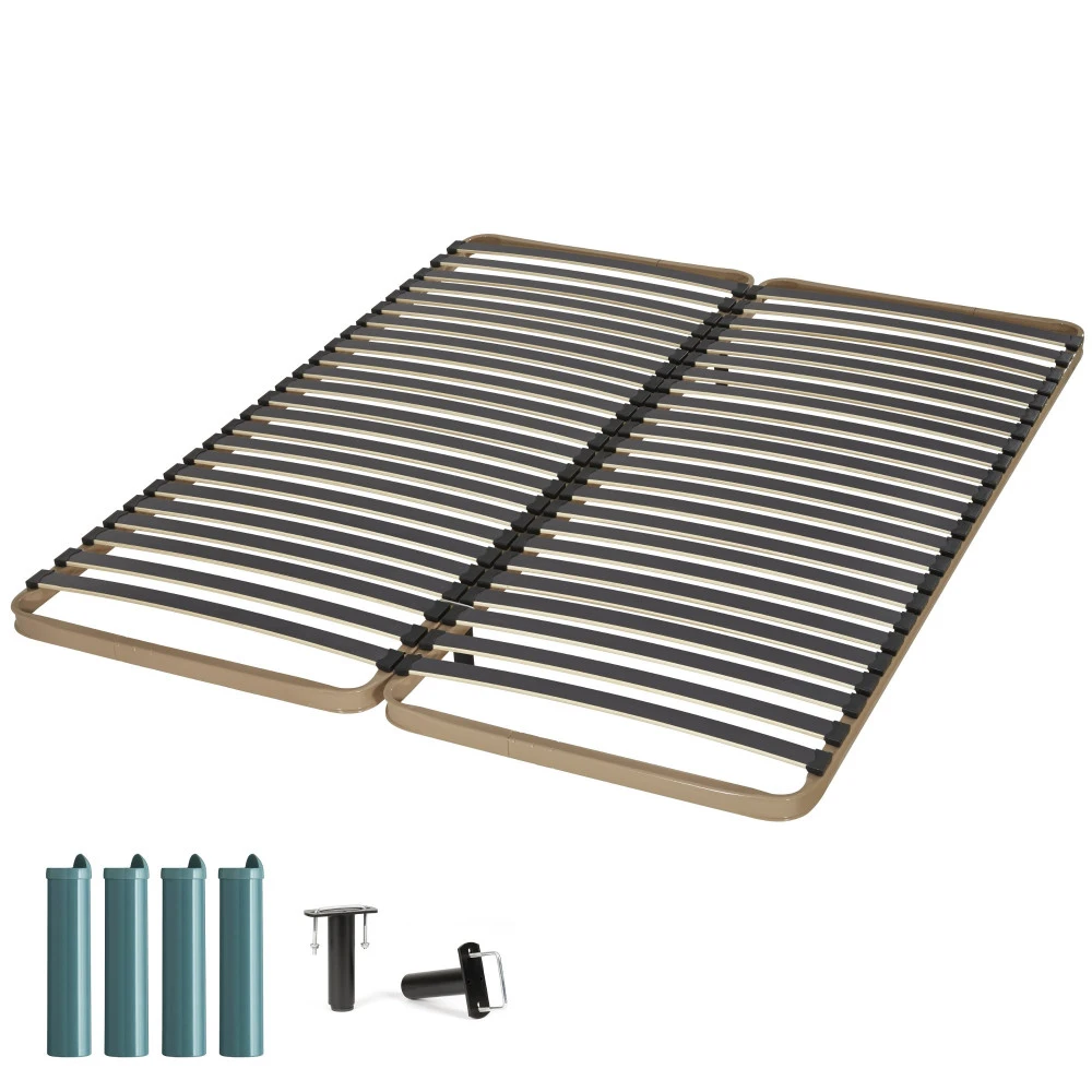 Sommier + jeu de pieds 80+80x200 Theta 2x24 lattes