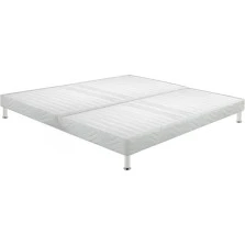 Sommier tapissier + pieds 80+80x200 Omega blanc 18 lattes