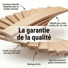 15 lattes - 680x48x8 mm - lit 140 - pour sommier / bz / clic clac