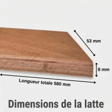 15 lattes - 580x53x8 mm - spécial / bz / clic clac