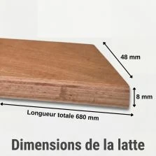 5 lattes + 10 embouts - 680x48x8 mm - lit 140 - pour sommier / bz / clic clac