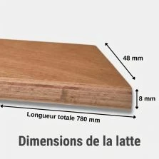 15 lattes + 30 embouts - 780x48x8 mm - lit 160 - pour sommier / bz / clic clac