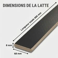 10 lattes + 20 embouts - 680x68x8 mm - lit 140 - pour sommier / bz / clic clac