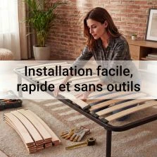 30 lattes + embouts - 680x53x8 mm - lit 140 - pour sommier / bz / clic clac