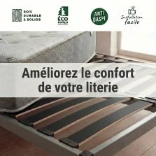 10 lattes - 680x68x8 mm - lit 140 - pour sommier / bz / clic clac