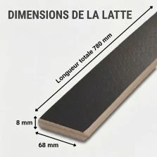 15 lattes - 780x68x8 mm - lit 160 - pour sommier / bz / clic clac