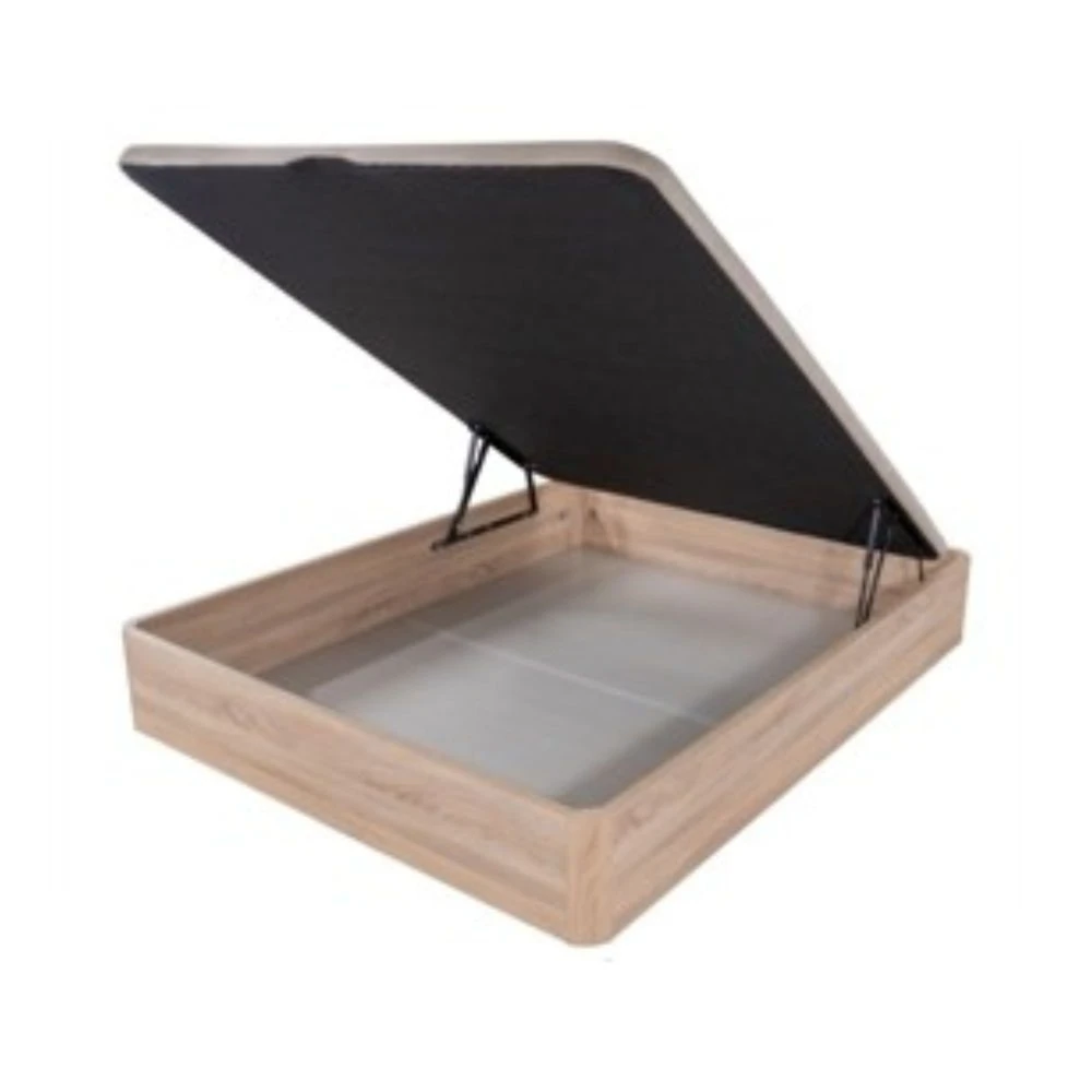 Lit coffre bois EBAC Literie - coloris chêne - 140x190