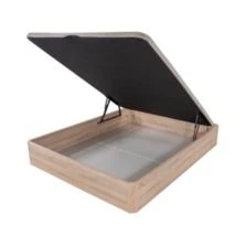 Lit coffre bois EBAC Literie - coloris chêne - 140x190