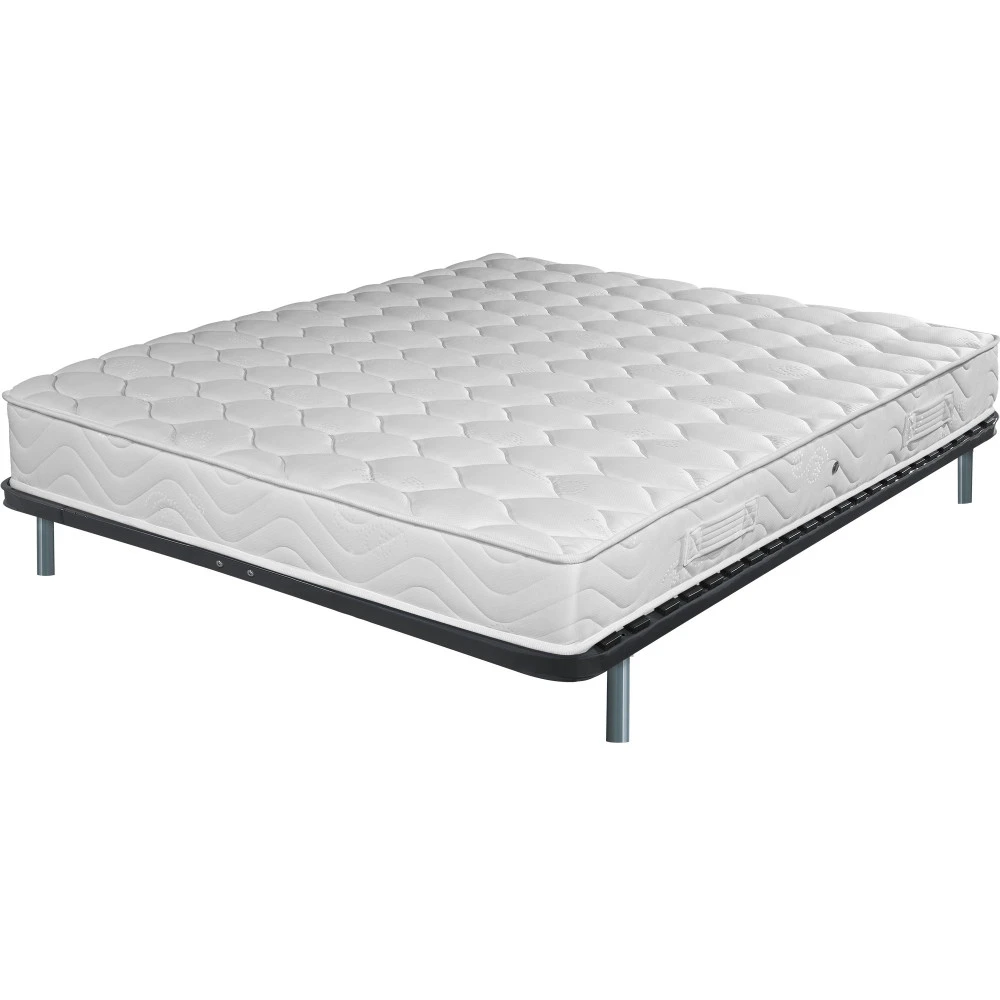Sommier démonté+matelas+pieds 140x190