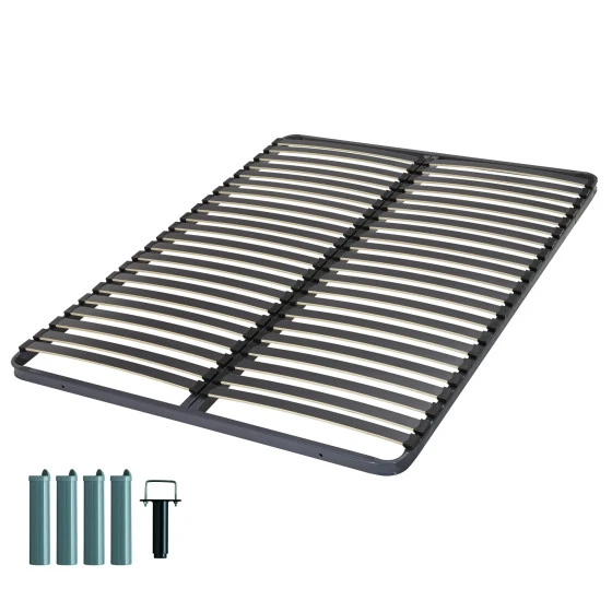 Sommier + jeu de pieds 140x190 C221 2x21 lattes