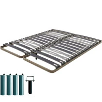 Sommier + jeu de pieds 70+70x190 C413 2x13 lattes