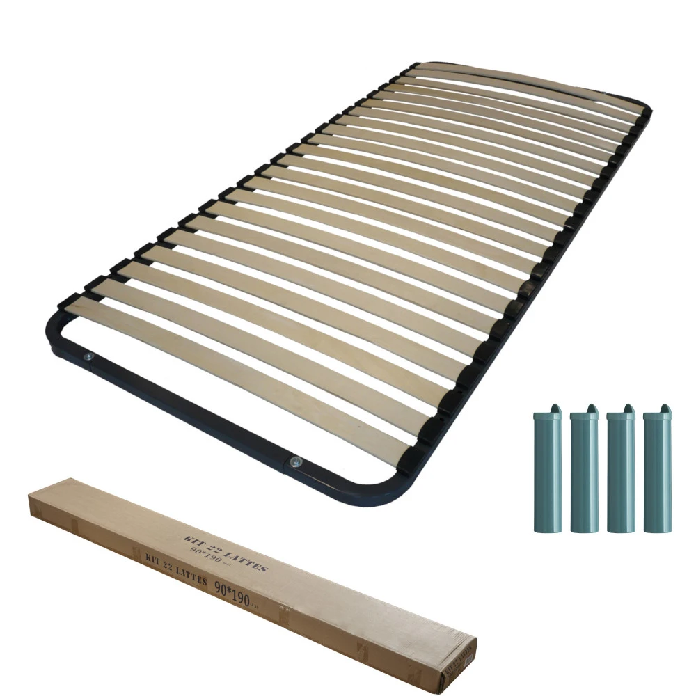 Sommier démonté + pieds 90x190 Kit 22 lattes