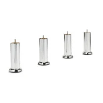 4 pieds chromé H 15 cm pour sommier tapissier