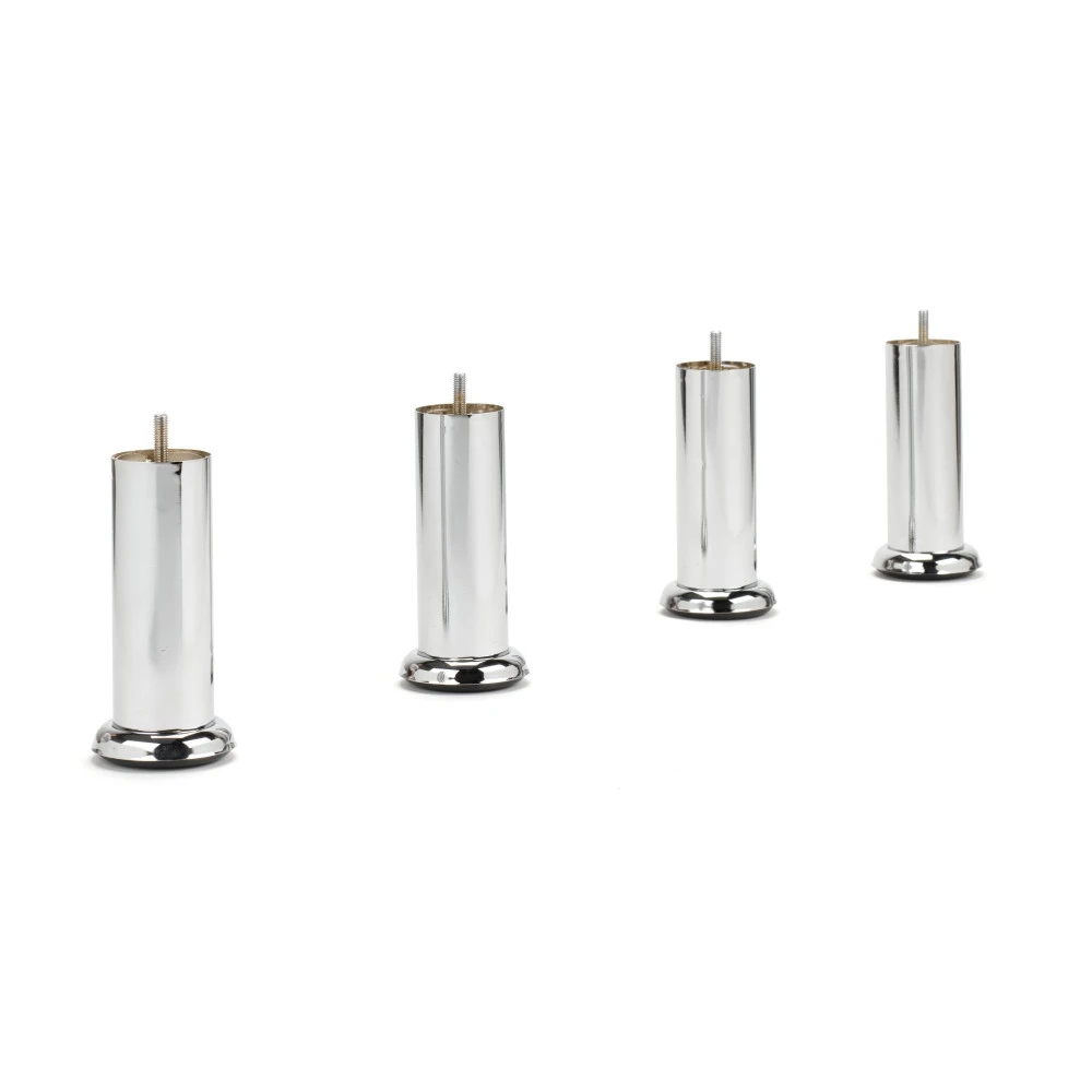 4 pieds chromé H 15 cm pour sommier tapissier