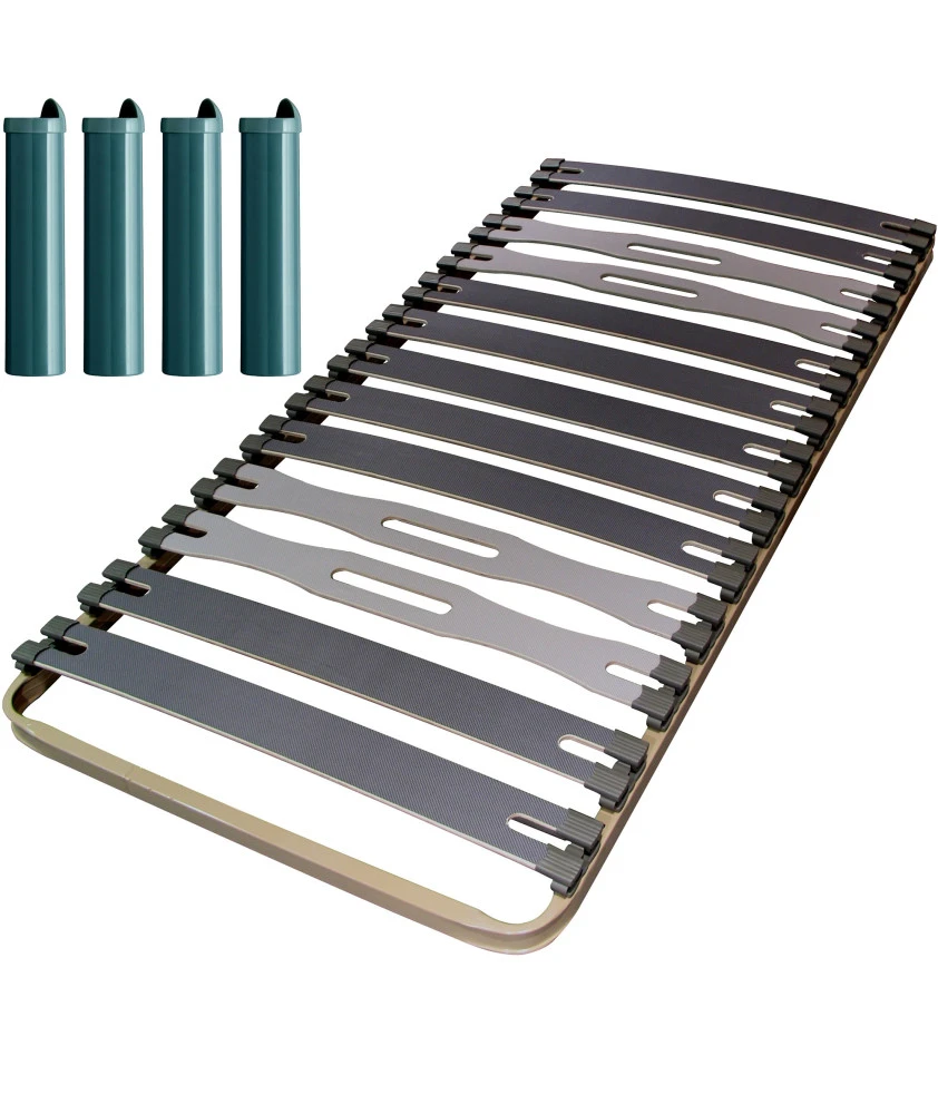 Sommier + jeu de pieds 80x190 Zeta 13 lattes