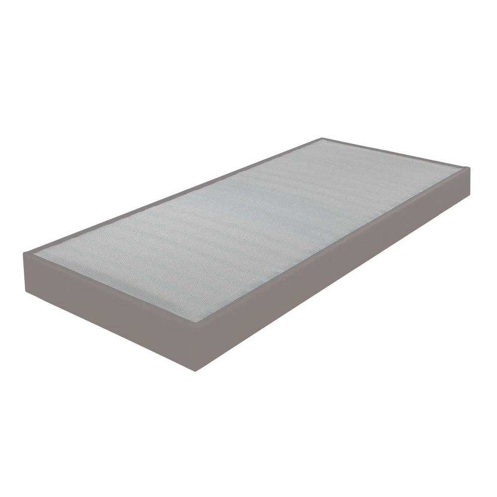 Sommier tapissier 80x200 Omega simili taupe 18 lattes