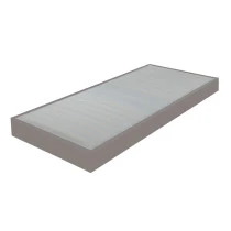 Sommier tapissier 90x200 Omega simili taupe 18 lattes