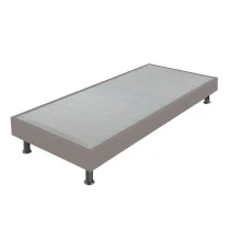 Sommier tapissier + jeu de pieds 70x190 Omega simili taupe 18 lattes