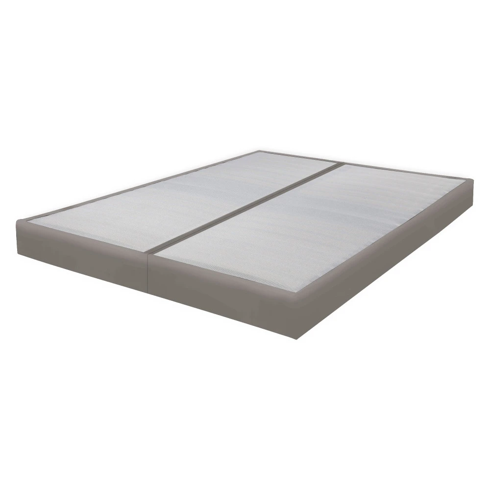 Sommier tapissier 90+90x200 Omega simili taupe 18 lattes