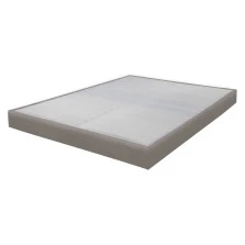 Sommier tapissier 160x200 Omega simili taupe 2x18 lattes
