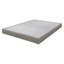 Sommier tapissier 140x200 Omega simili taupe 2x18 lattes