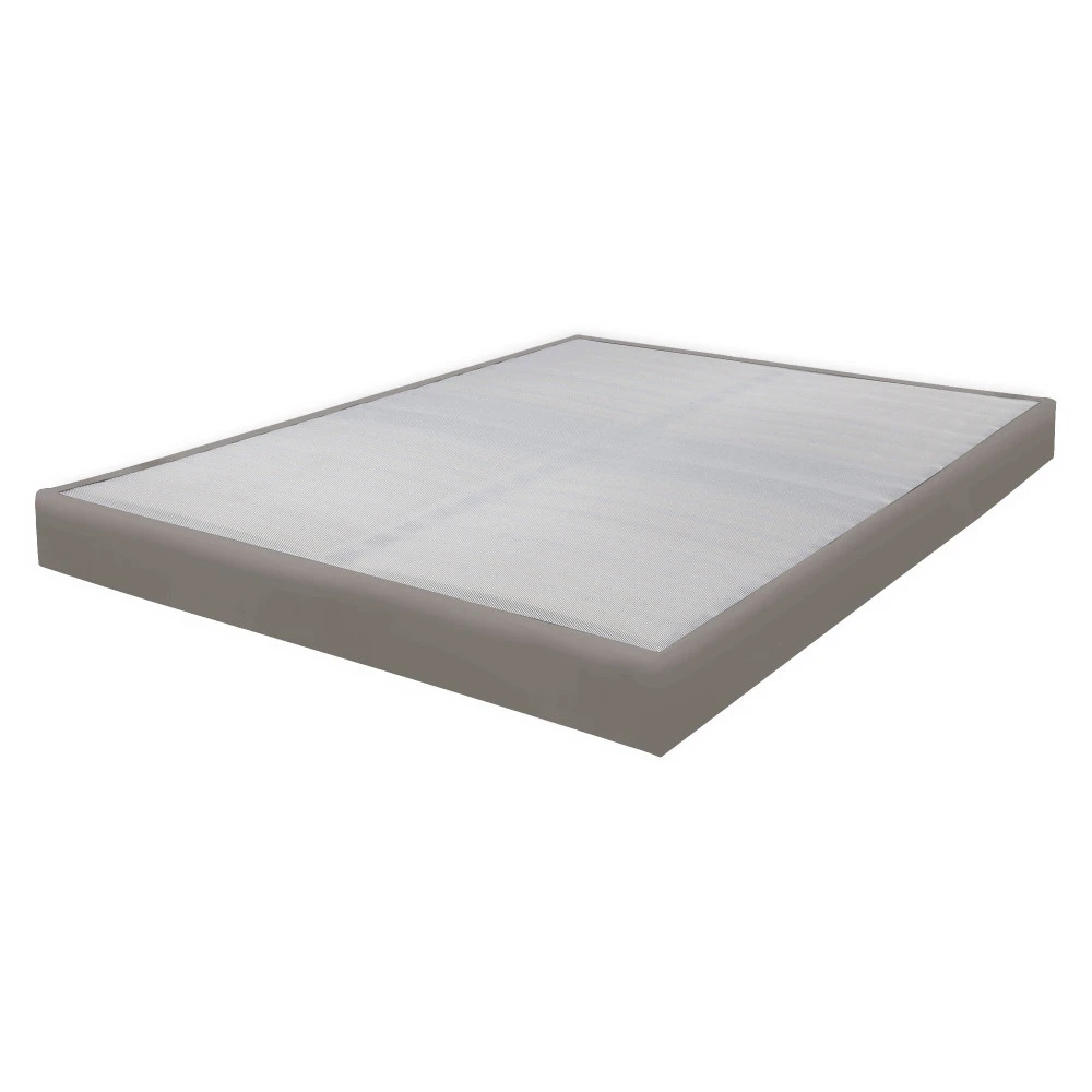 Sommier tapissier 140x190 Omega simili taupe 2x18 lattes